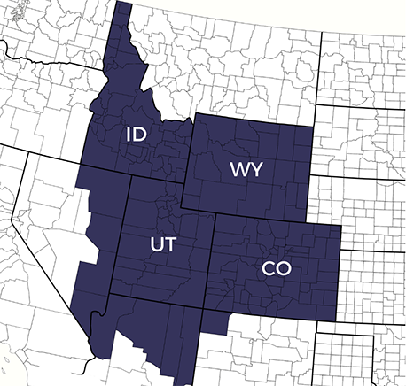 Mountain West Small Business Finance services Utah, Idaho, Colorado, Wyoming, and parts of Nevada and New Mexico.